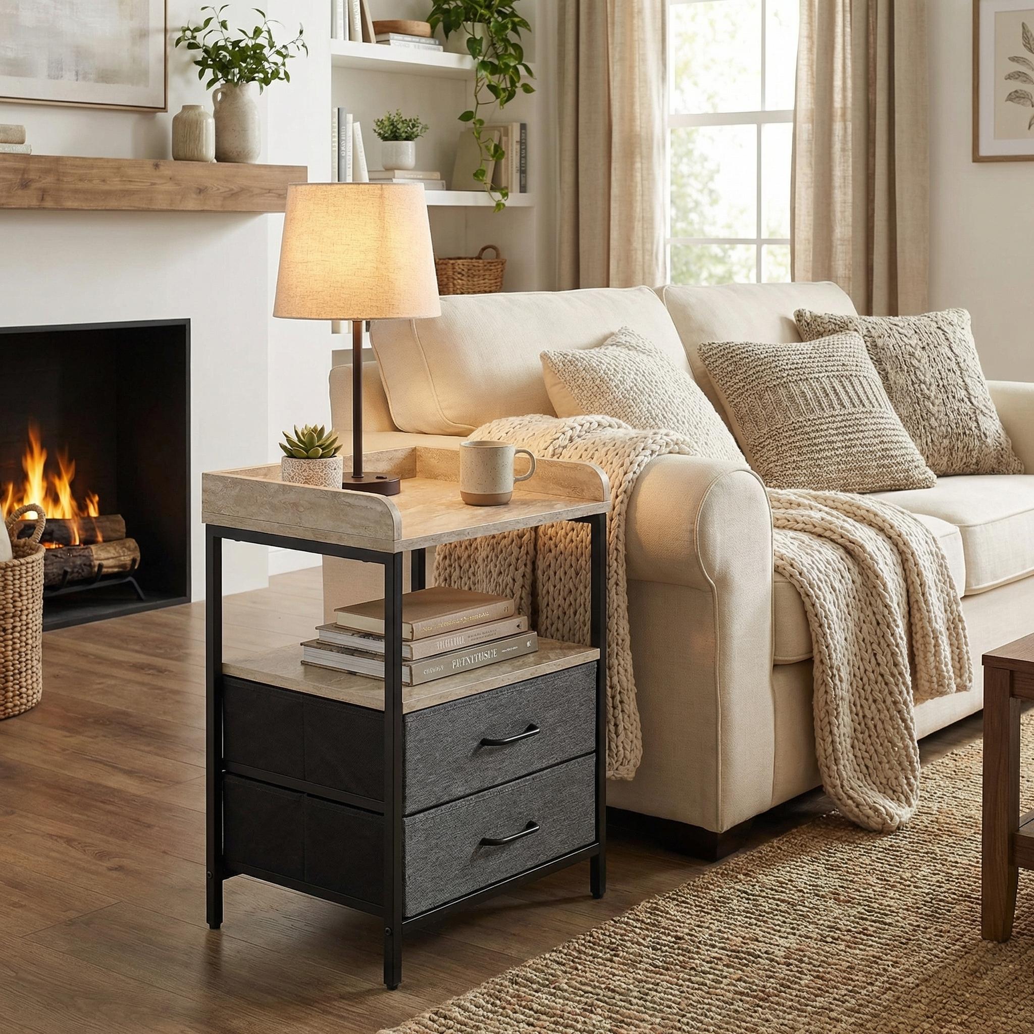 Modern Minimalist End Table, Compact Accent Stand - ZYKO