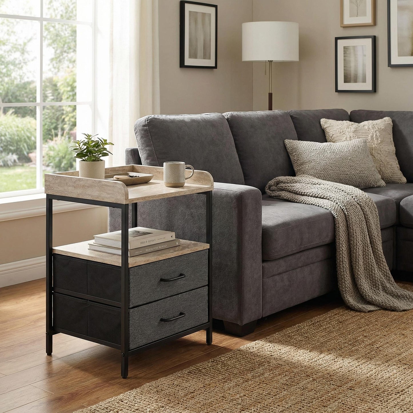 Modern Minimalist End Table, Compact Accent Stand - ZYKO