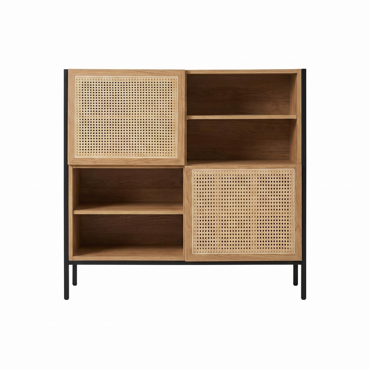 Modern Sideboard, MDF Melamine & PE Rattan - CESKI