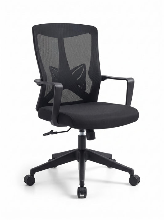 Modern Mesh Office Chair, Adjustable Nylon Base - BOLMEN