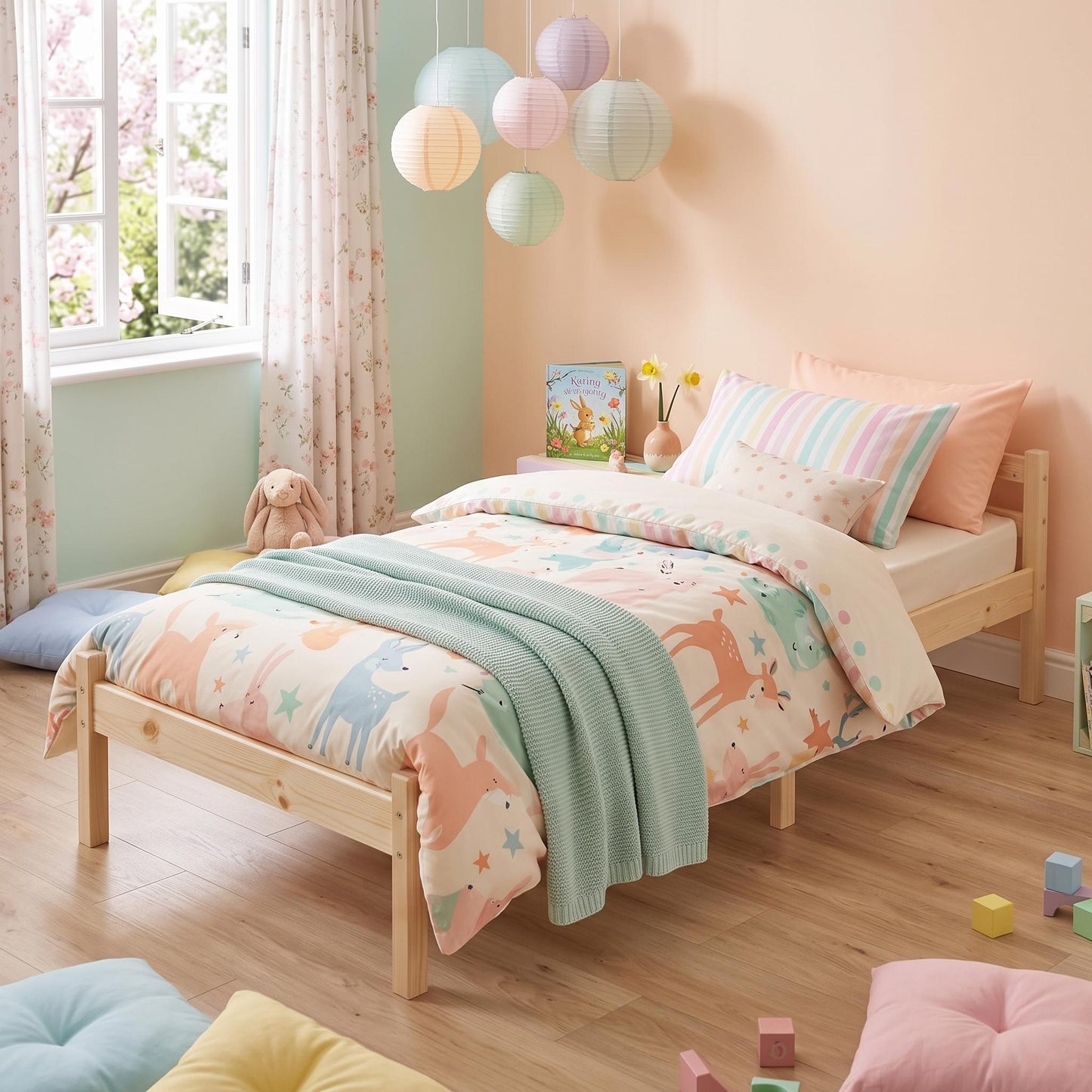 Modern Pine Frame, Space-Saving Single Bed - FIRENZE A