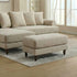 Modern Minimalist Wood Frame, Beige Fabric - ELAITH FOOTSTOOL