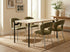 Travertine Effect Dining Table with MDF Top and Black Metal Legs - GROBNAR