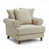 Modern Beige Fabric, Wooden Frame Accent - ELAITH Armchair