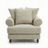 Modern Beige Fabric, Wooden Frame Accent - ELAITH Armchair