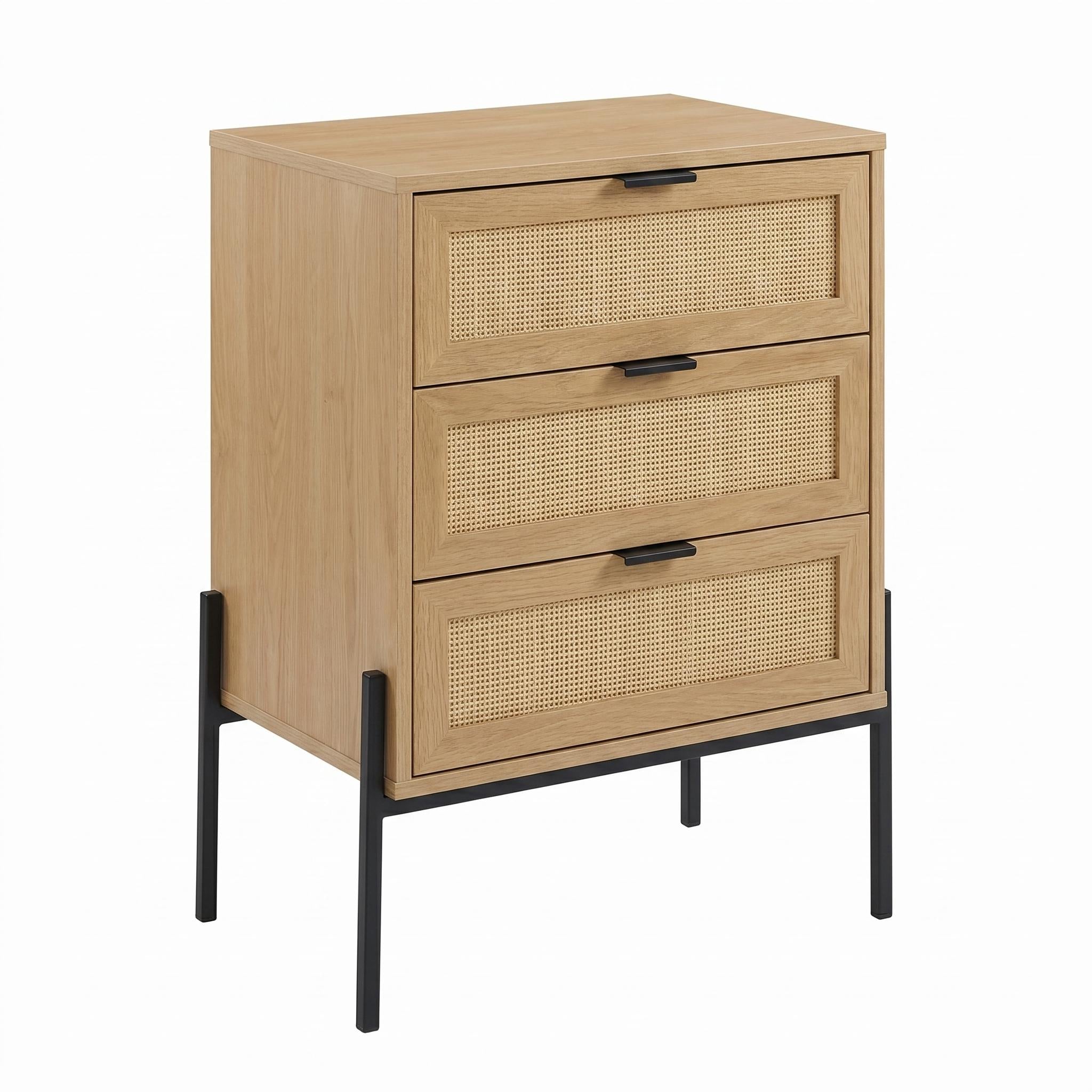 Modern Storage Cabinet, Melamine Particleboard & Metal Frame - EDDUT