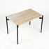 Travertine Effect Dining Table with MDF Top and Black Metal Legs - GROBNAR