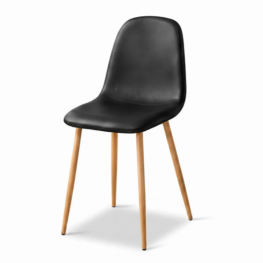 CHARLTON PU WOODEN LEG 4PCS FM Dining Chair