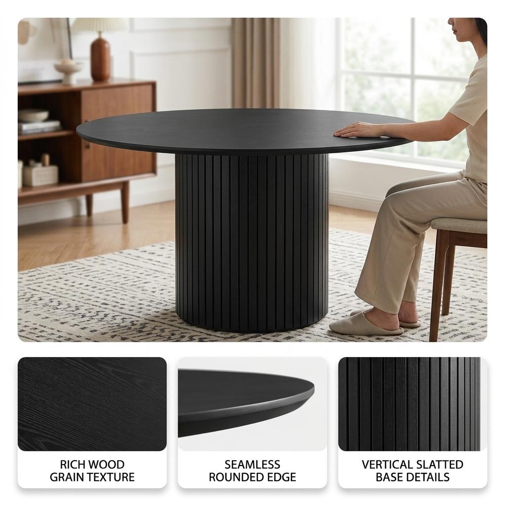 Modern Black MDF Dining Table – Addison Dining Table