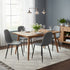 Modern Grey Fabric Dining Set, Metal Frame - SUNFLOWER LUMOS 4PCS