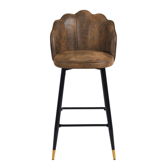 Acuff Suede Brown Bar Stool
