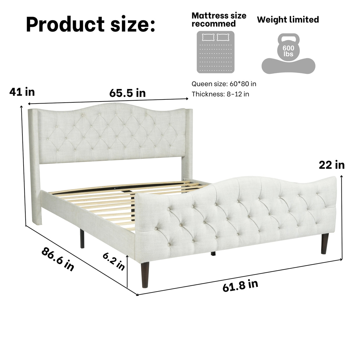Alda Queen Beige Beds