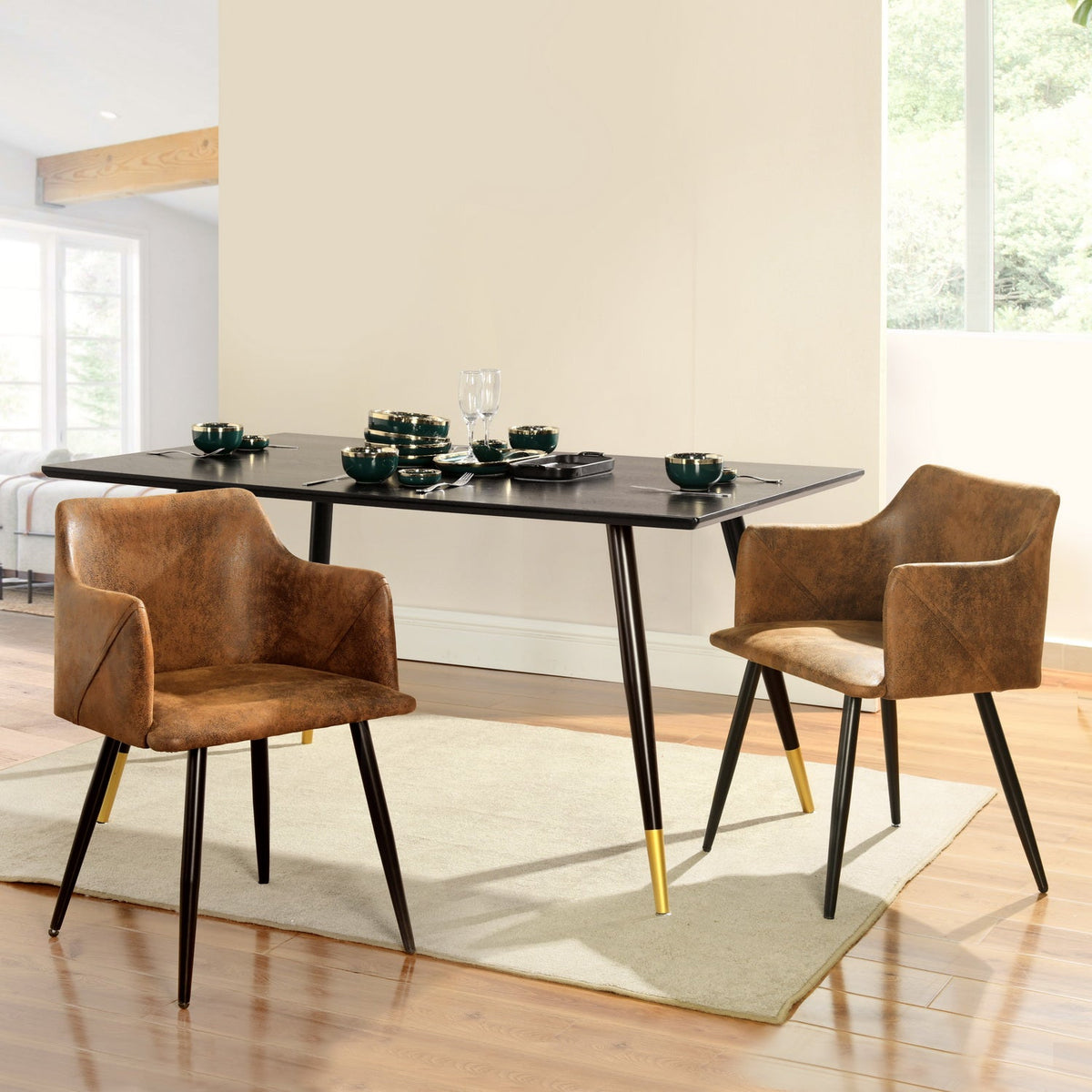 Aldridge Suede Brown Dining Chair