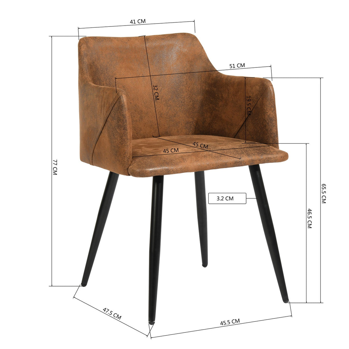Aldridge Suede Brown Dining Chair