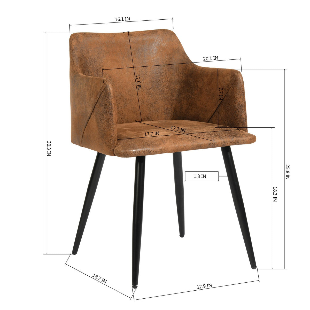 Aldridge Suede Brown Dining Chair