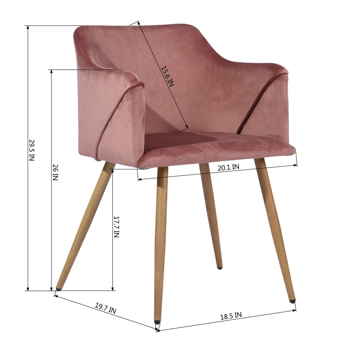 Aldridge Velvet Dining Chair With Metal Leg