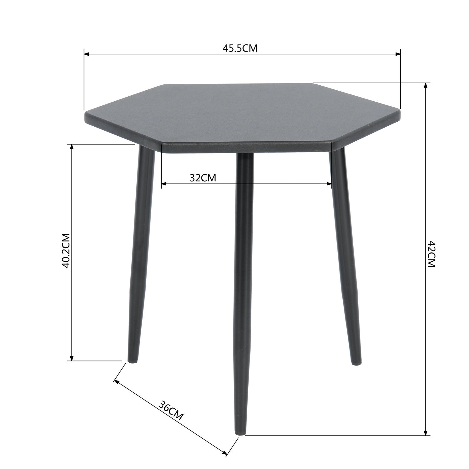 Alea Matt Black Coffee Table