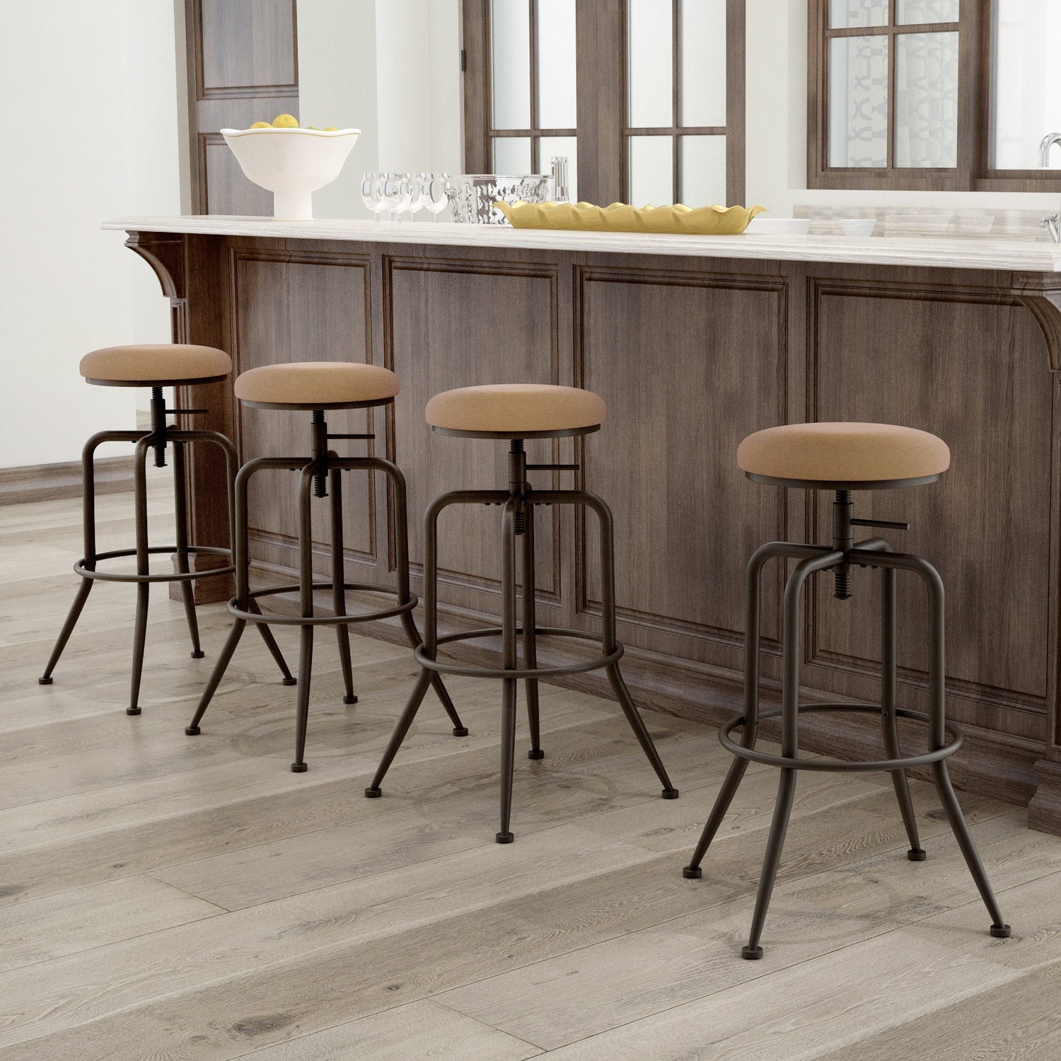 Anacletus Suede Bar Stool