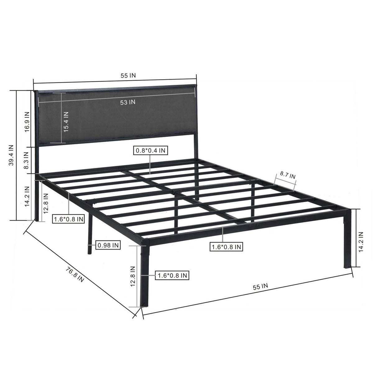 Ander Double Balck  Bed Frame