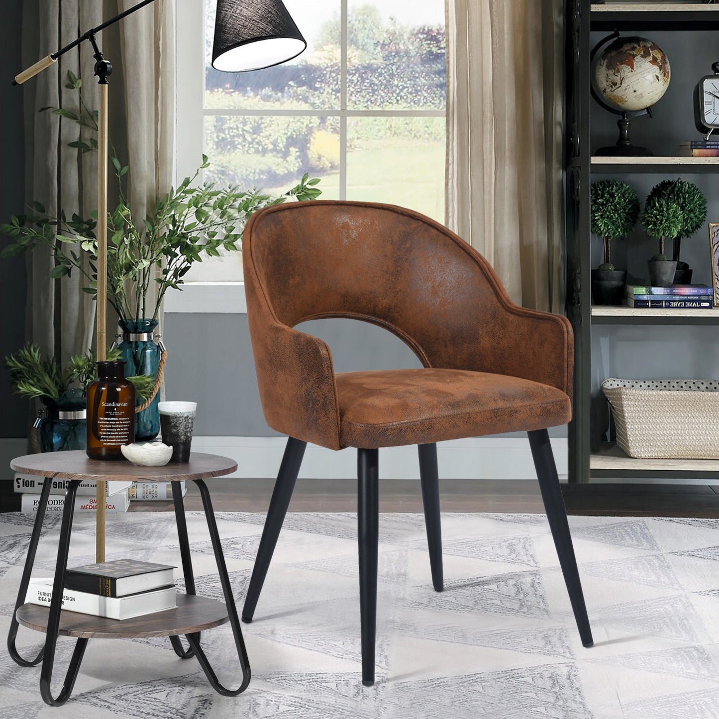 Aranguiz Suede Black Leg Dining Chairs