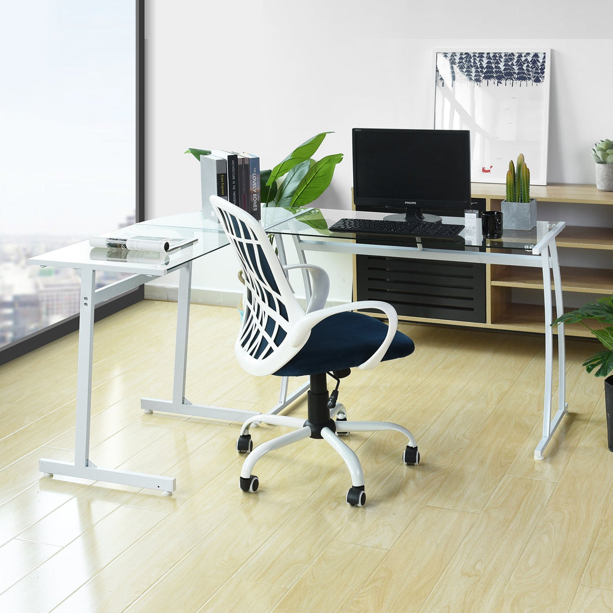 Arlette Clear Glass Office Desk