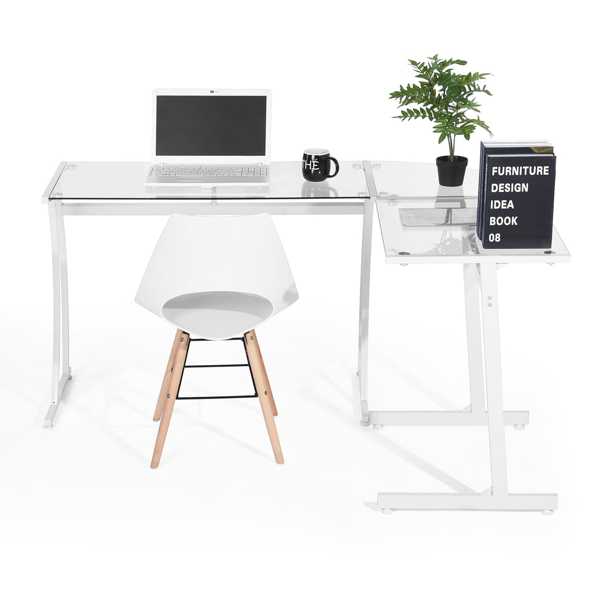 Arlette Clear Glass Office Desk