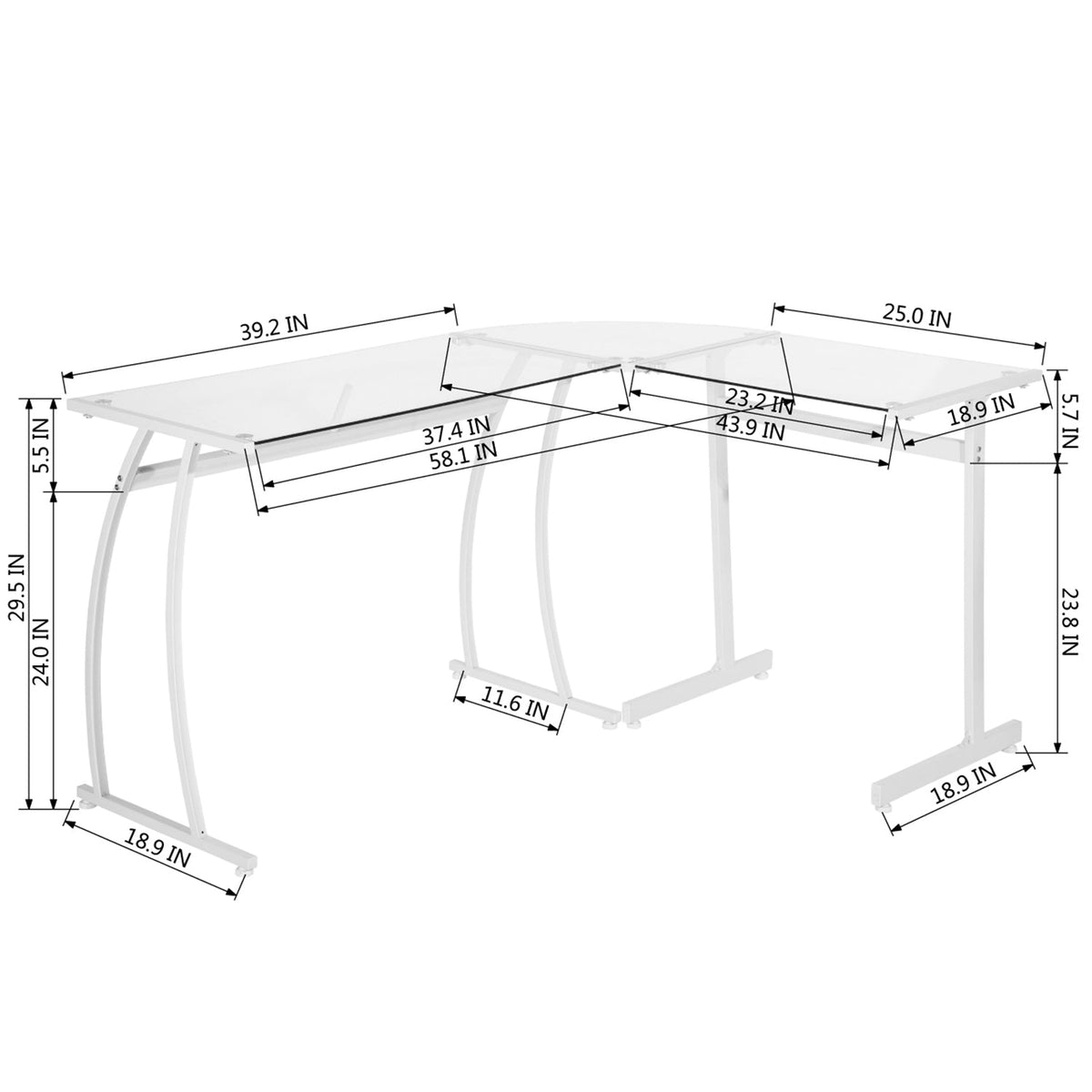 Arlette Clear Glass Office Desk