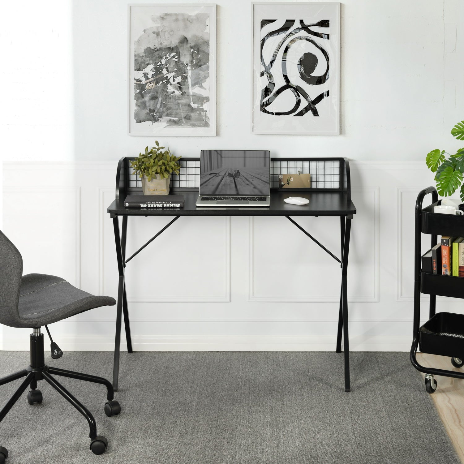 Ava Iron 120Cm Black Wood Desks