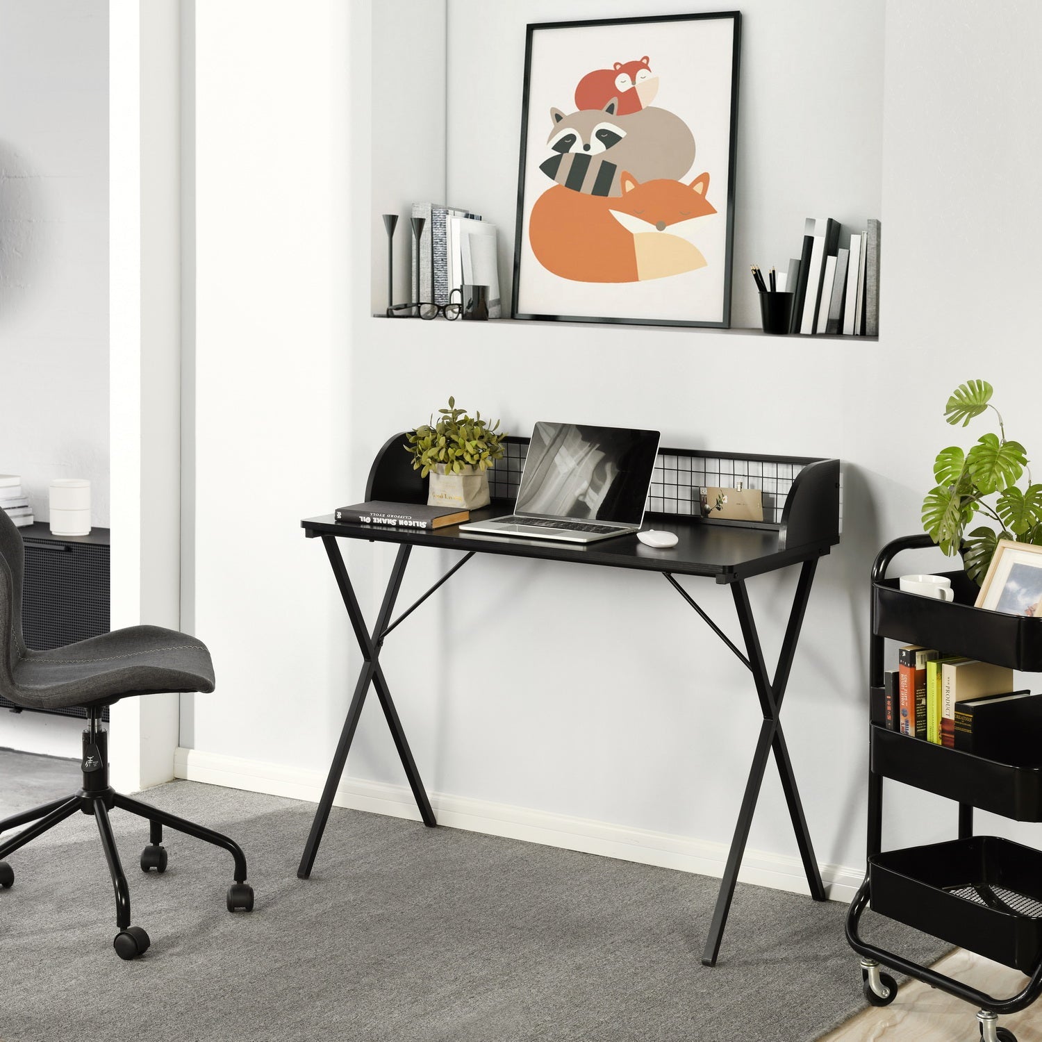 Ava Iron 120Cm Black Wood Desks