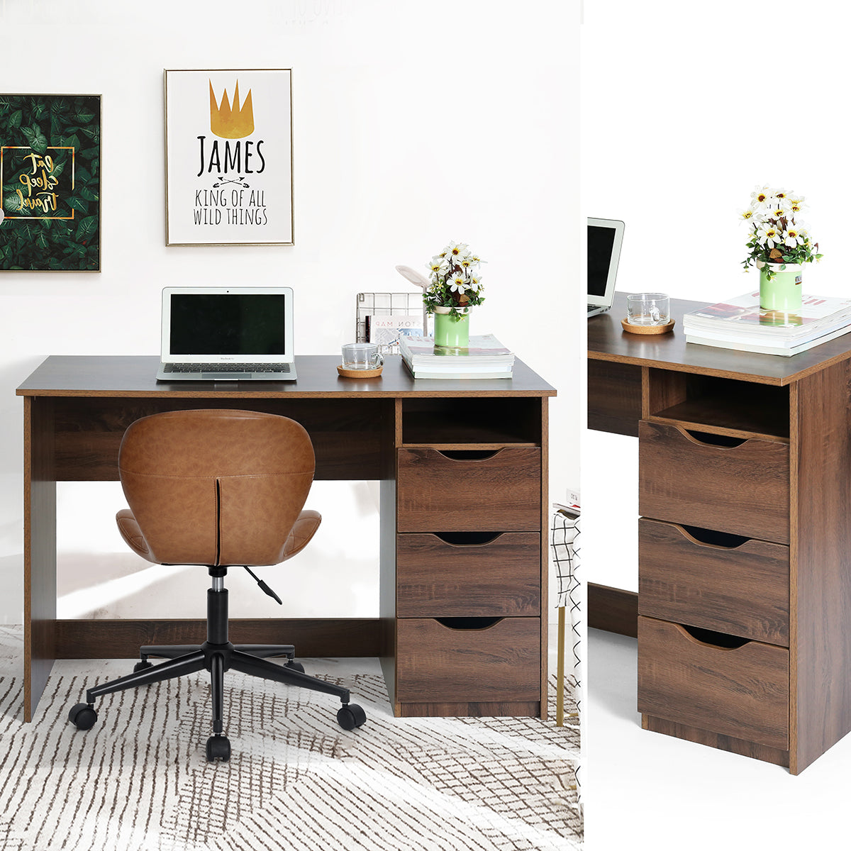 Baal Walnut Office Desk