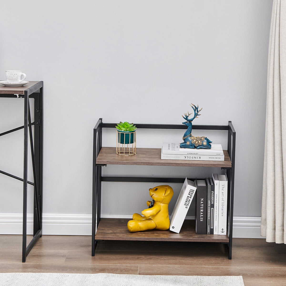 Backer 2 Levels Black Bookcases