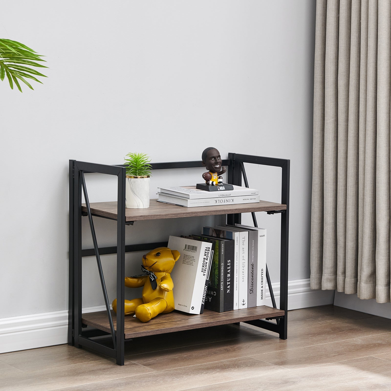 Backer 2 Levels Black Bookcases