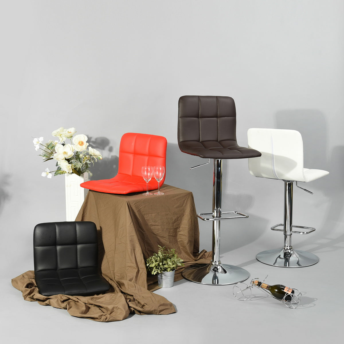 Begonia 430 Red (No Armrest) Bar Stool