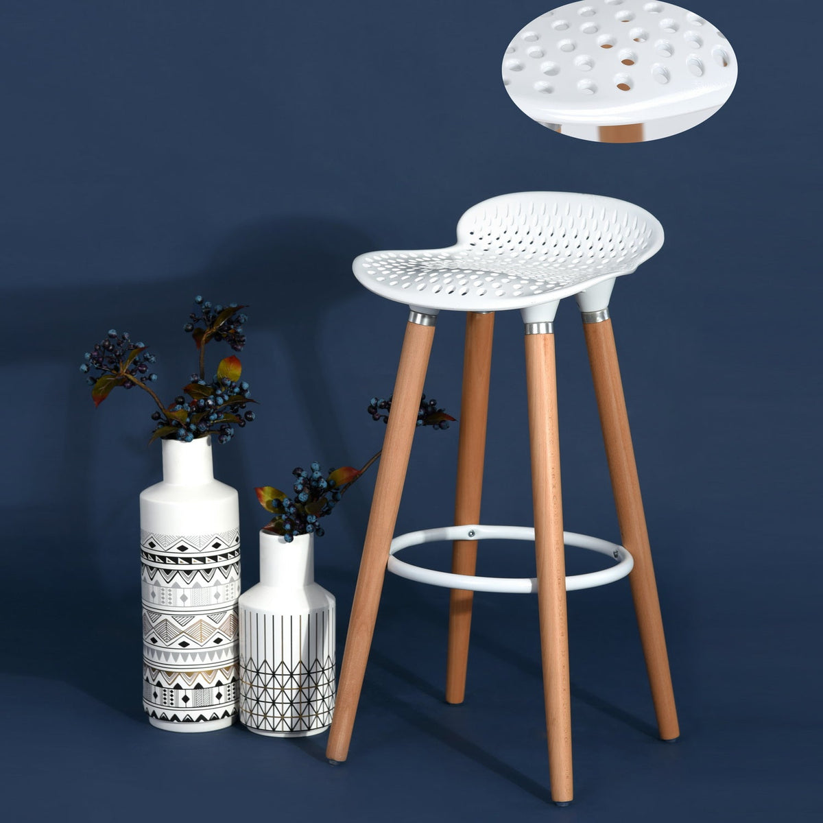 Benito White Bar Stool