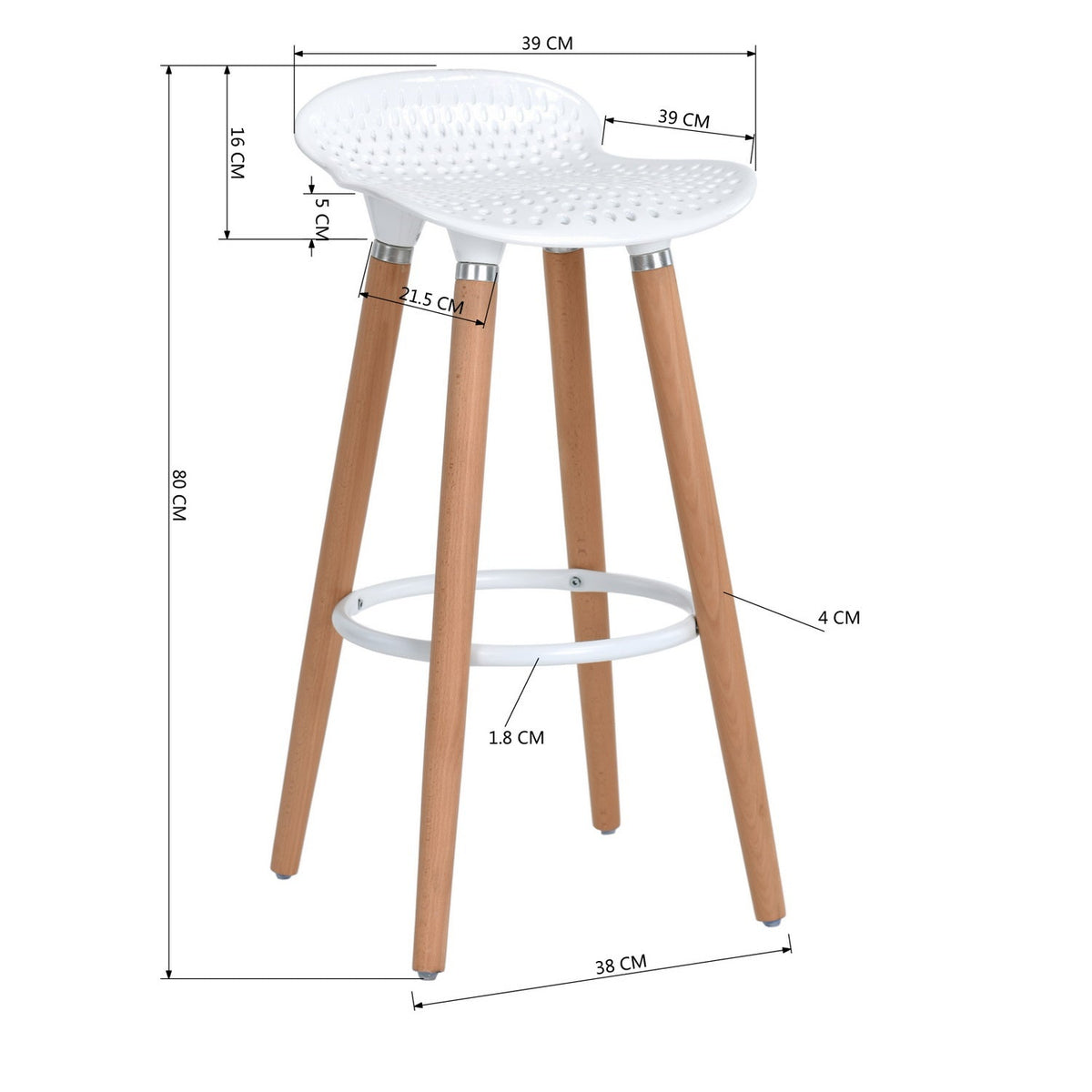 Benito White Bar Stool
