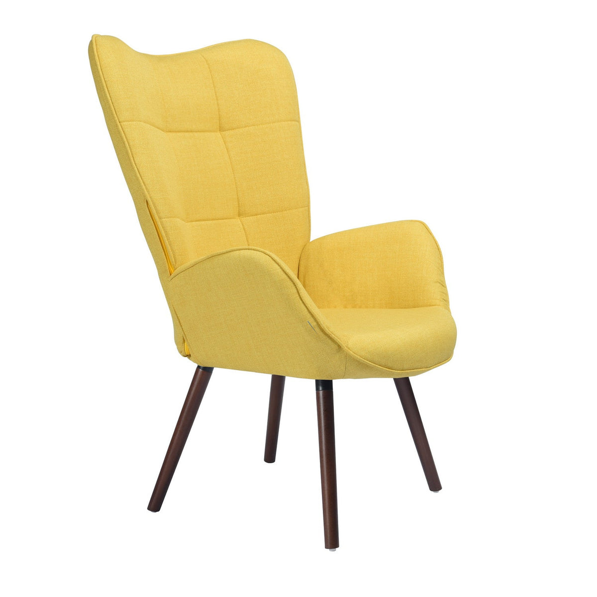 Bogdan Yellow Dark Wood Leg Accent Chairs