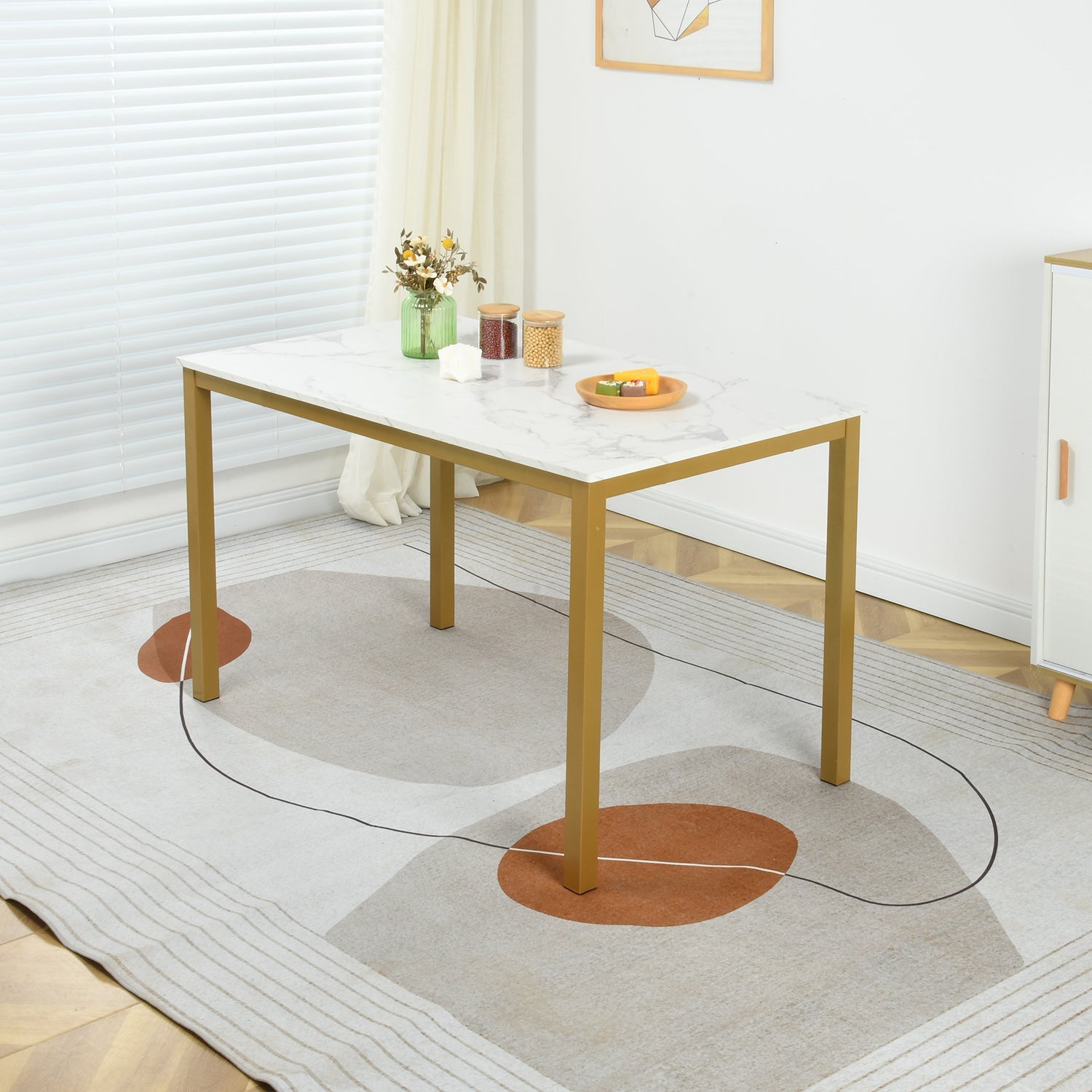 Brandt Marble Gold Leg 120 Adf Dining Tables