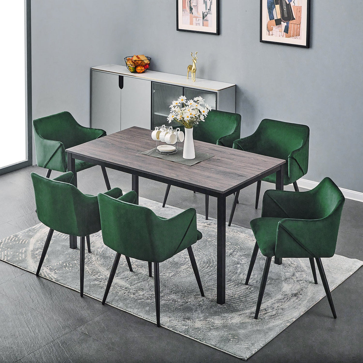 Brandt Walnut Black Leg 140 Dining Table