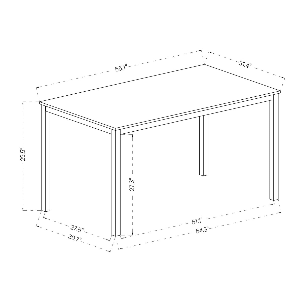Brandt Walnut Black Leg 140 Dining Table
