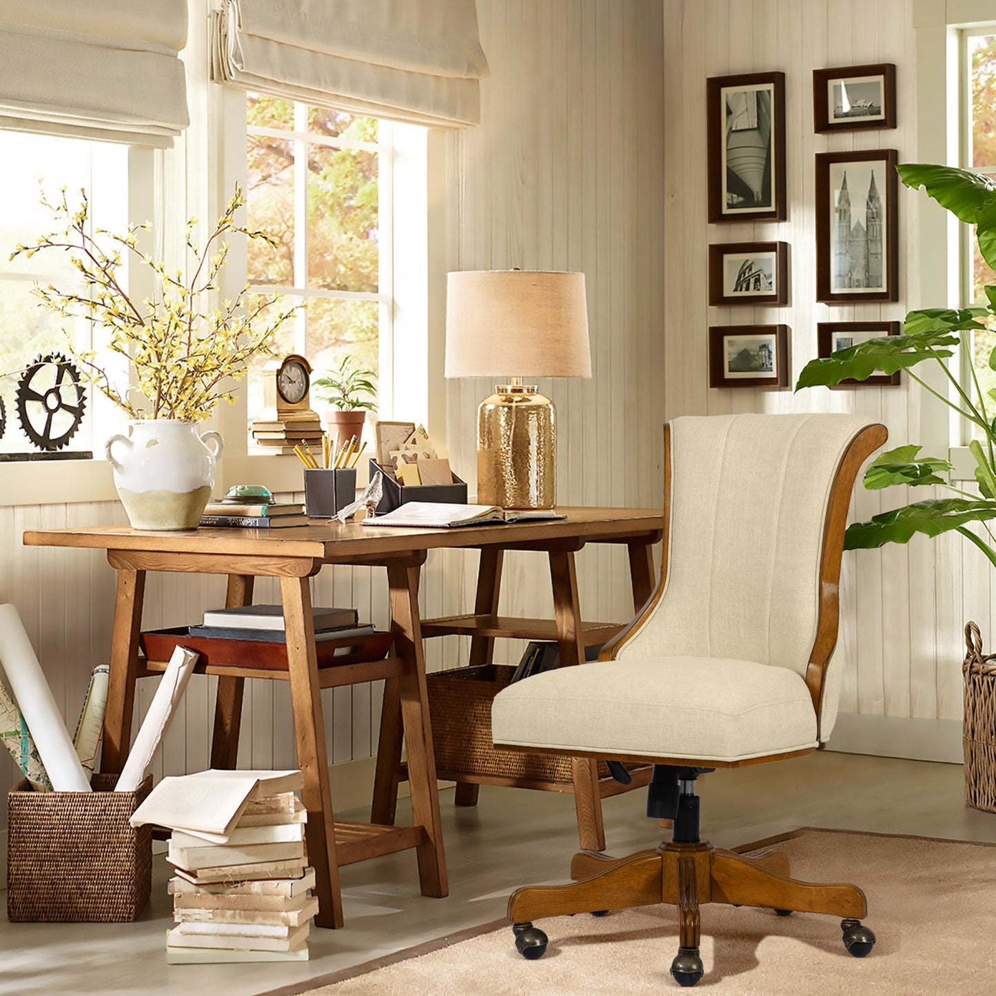 Brigid Beige Office Chair