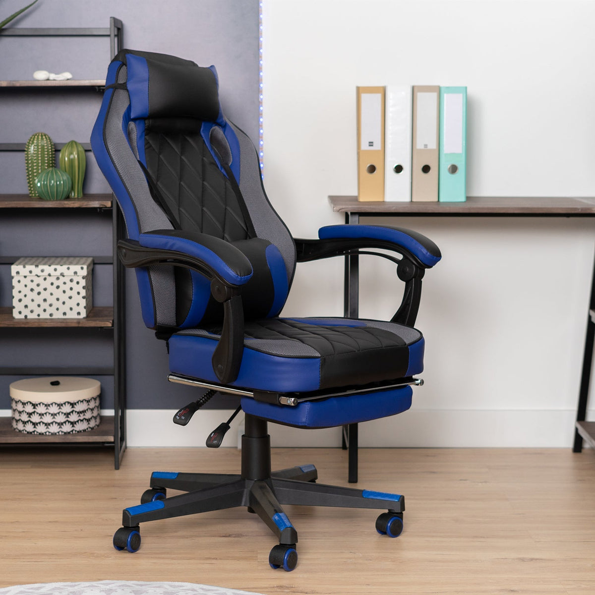 Burgendy Blue Game Chairs