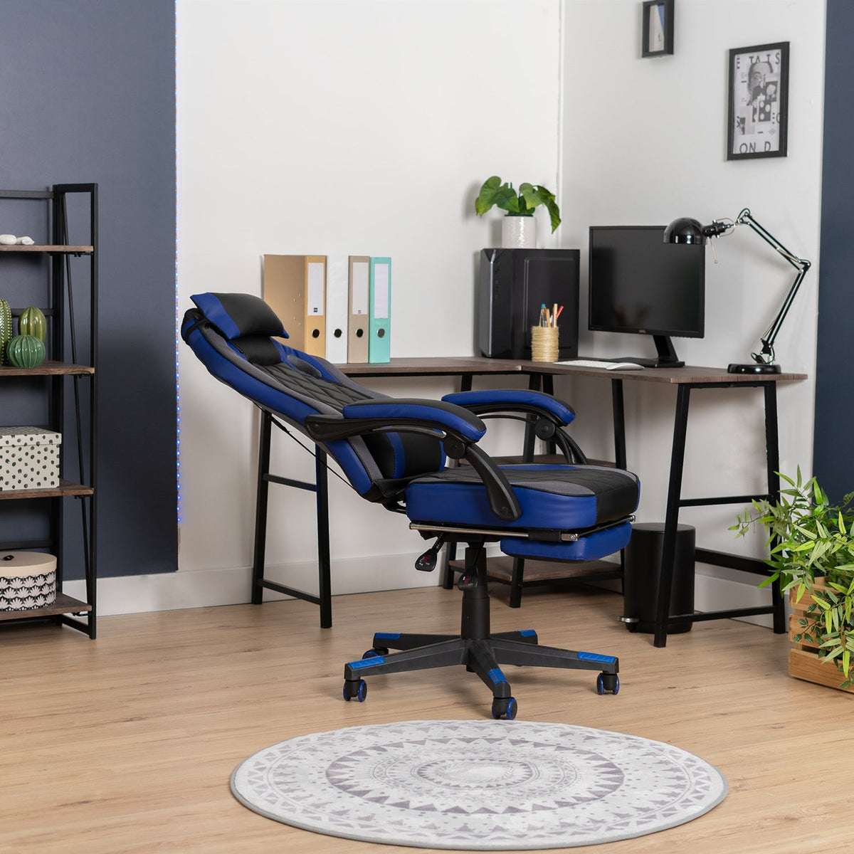 Burgendy Blue Game Chairs