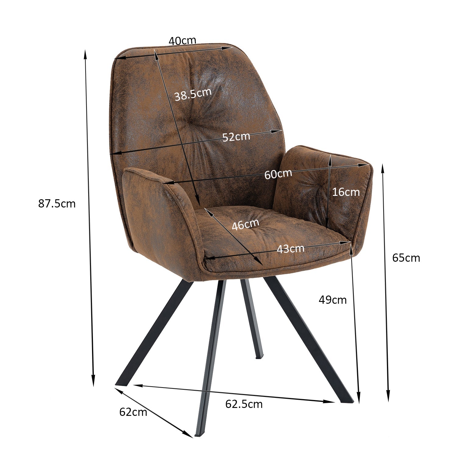 Calf Suede Brown Dining Chairs