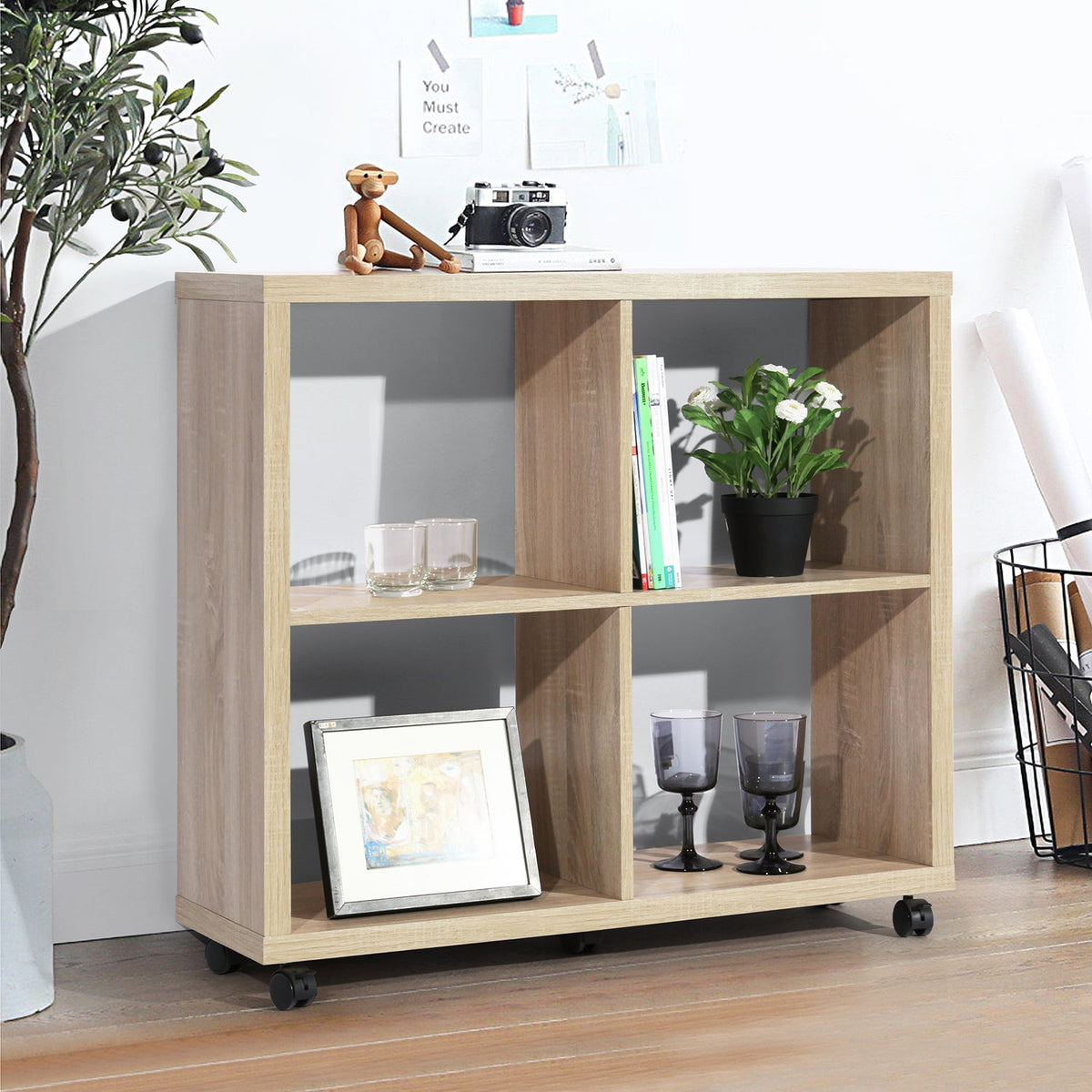 Candida Slim Beech Bookcases