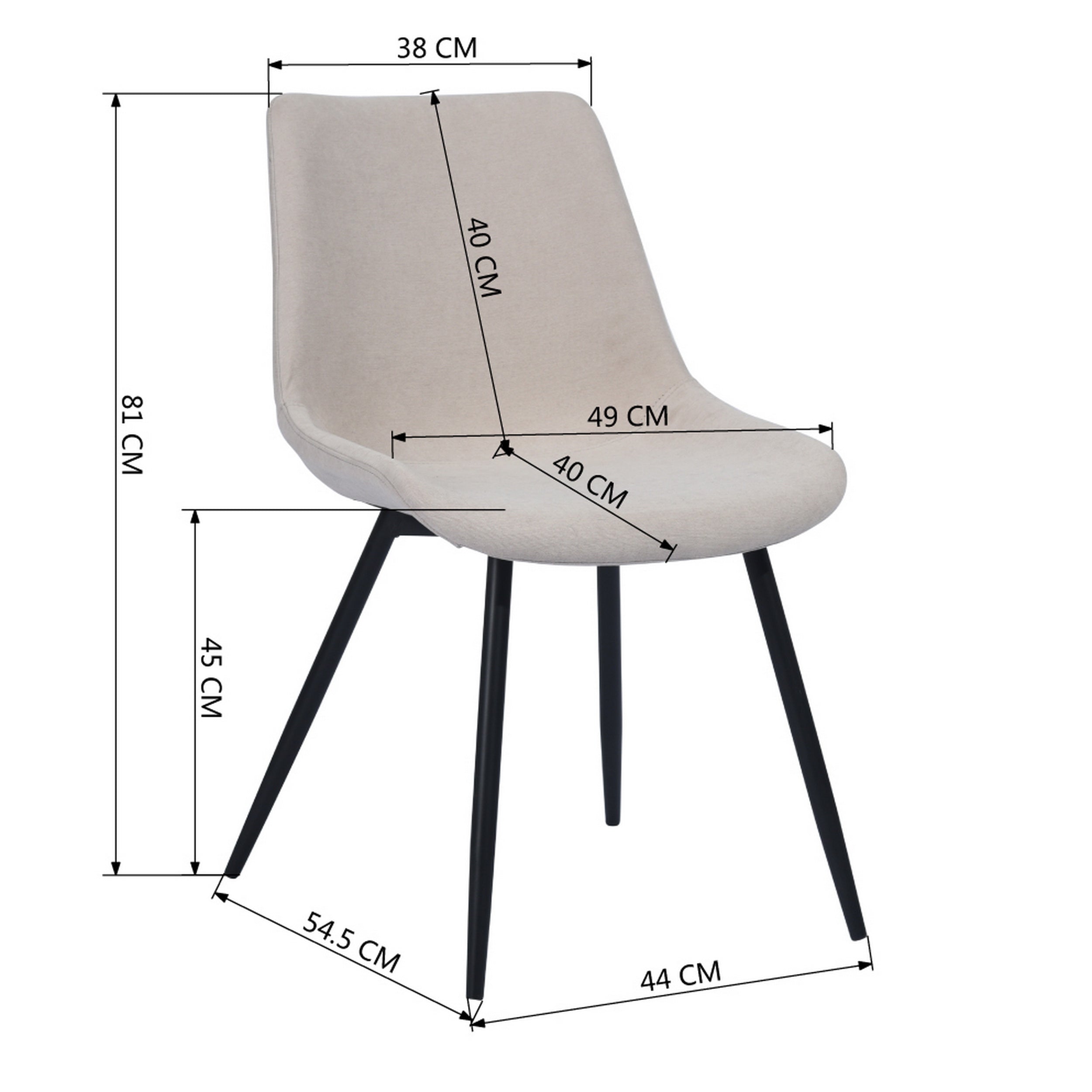 Casemiro Fabric Beige Dining Chair