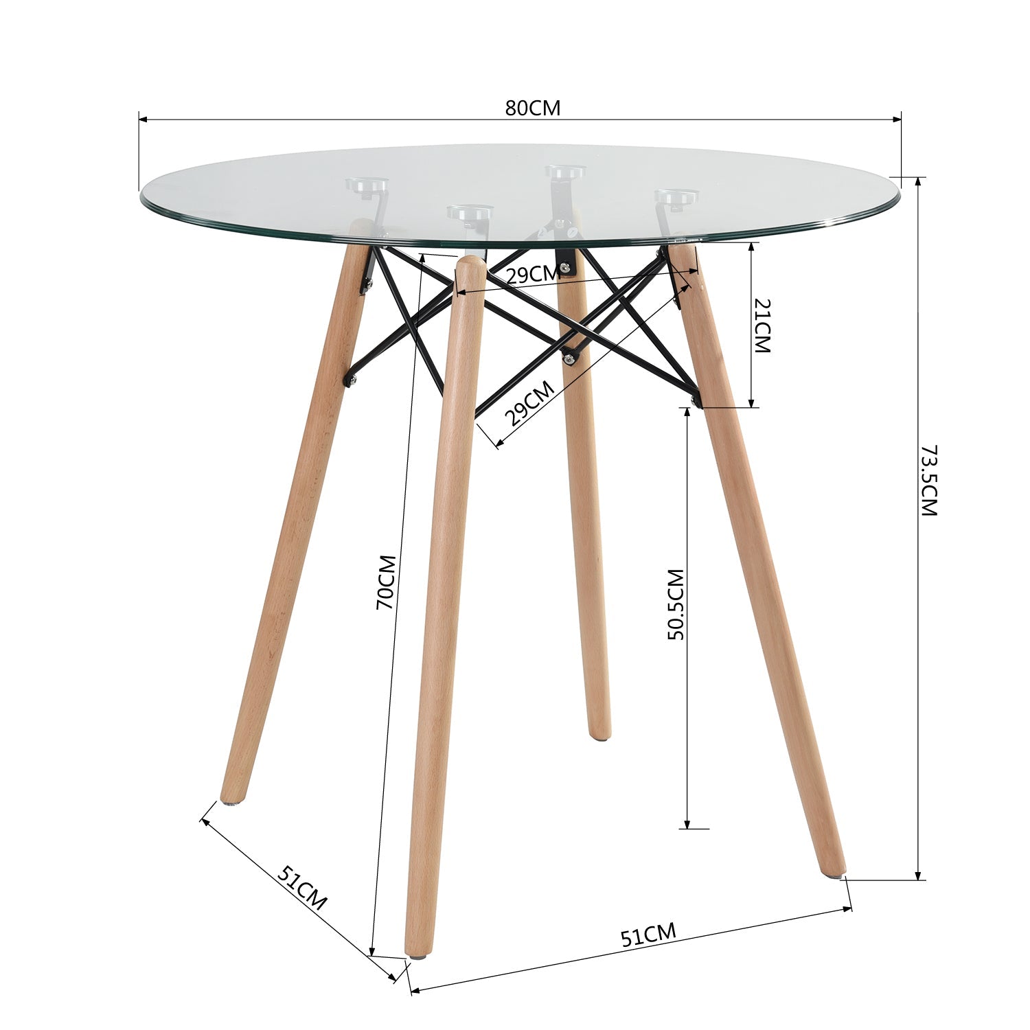 Chad Glass Dining Table