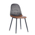 Charlton Grey Velvet Brown Pu Dining Chairs