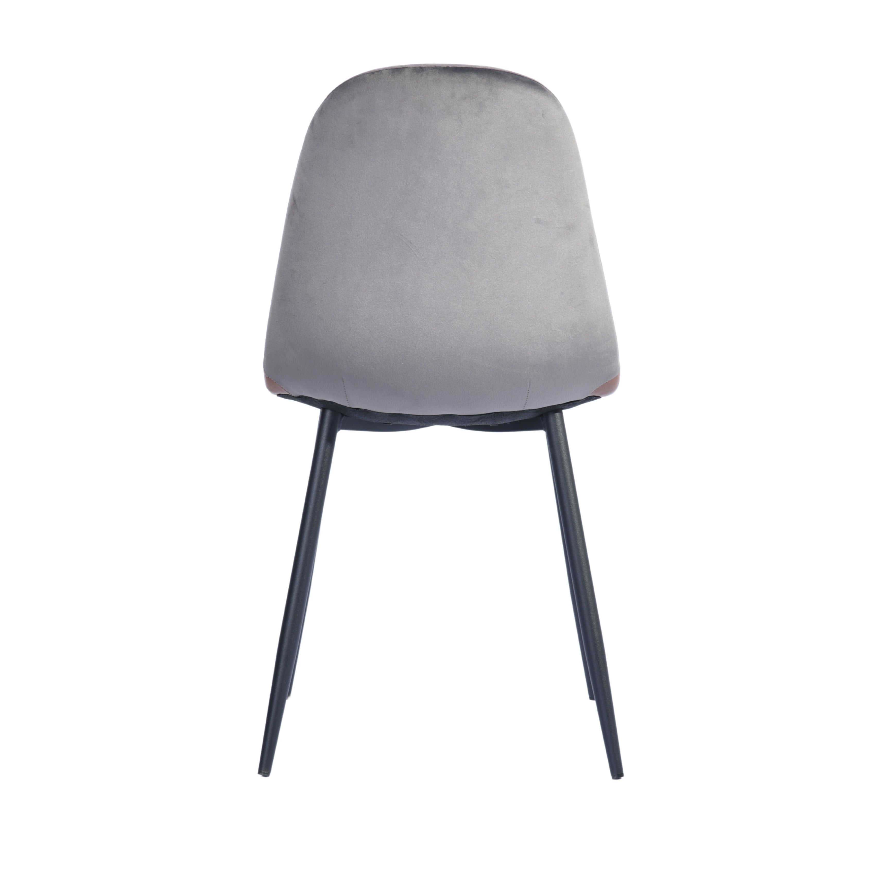 Charlton Grey Velvet Brown Pu Dining Chairs