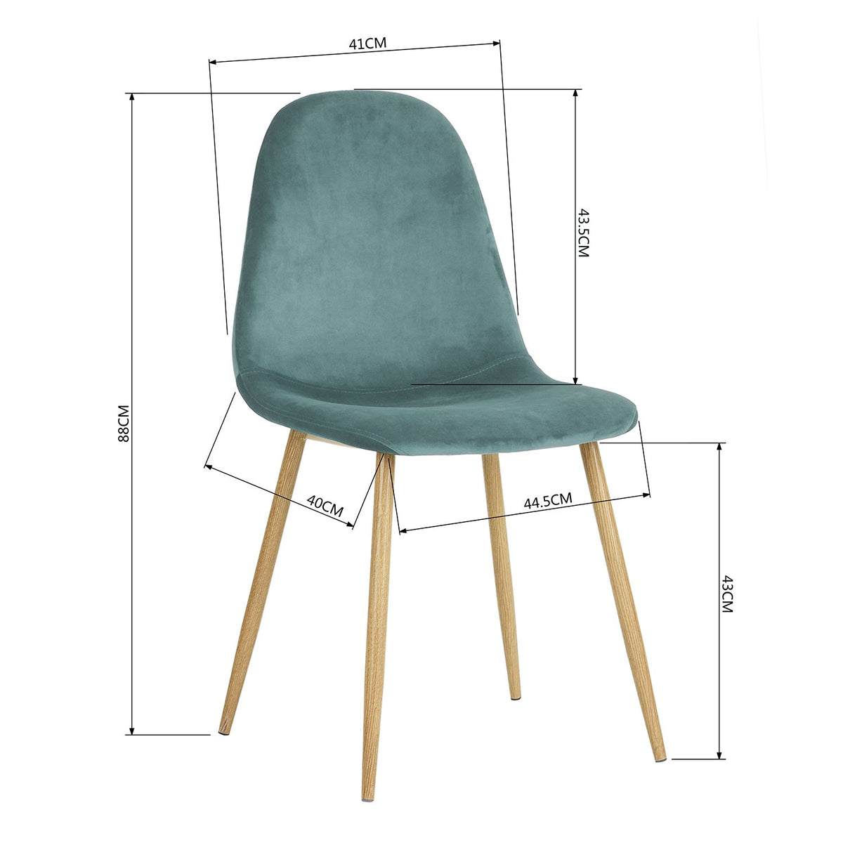 Charlton Velvet Aqua Dining Chairs