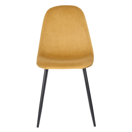 Charlton Velvet Yellow Spray Leg Dining Chairs